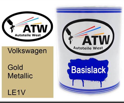 Volkswagen, Gold Metallic, LE1V: 1L Lackdose, von ATW Autoteile West.